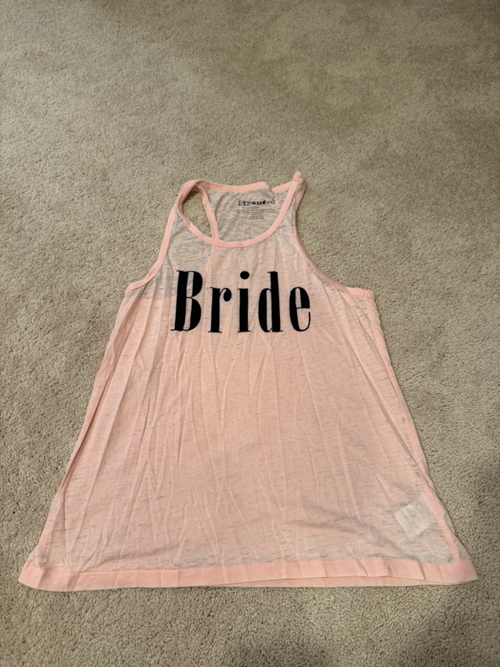 Bride Pink Tank Top - Sheer Racerback Wedding Tee
